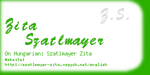 zita szatlmayer business card